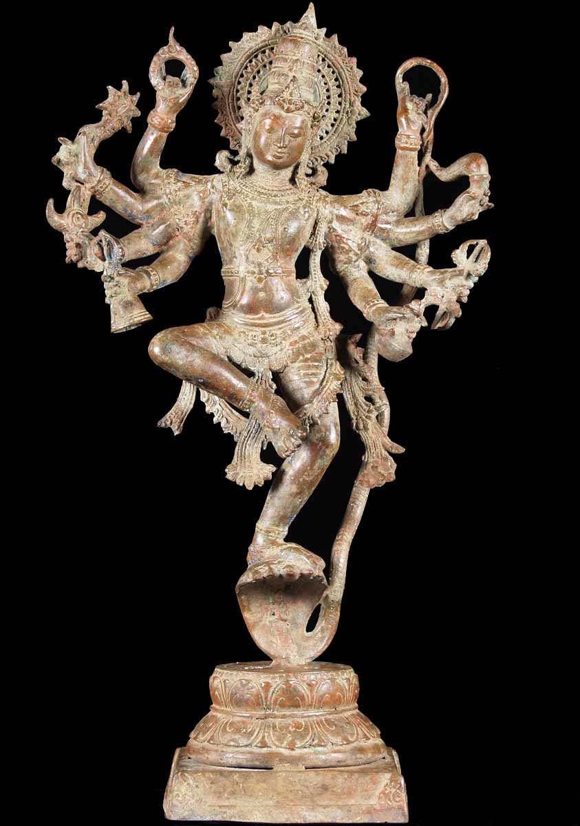 Brass Kaliya Krishna Statue 24"